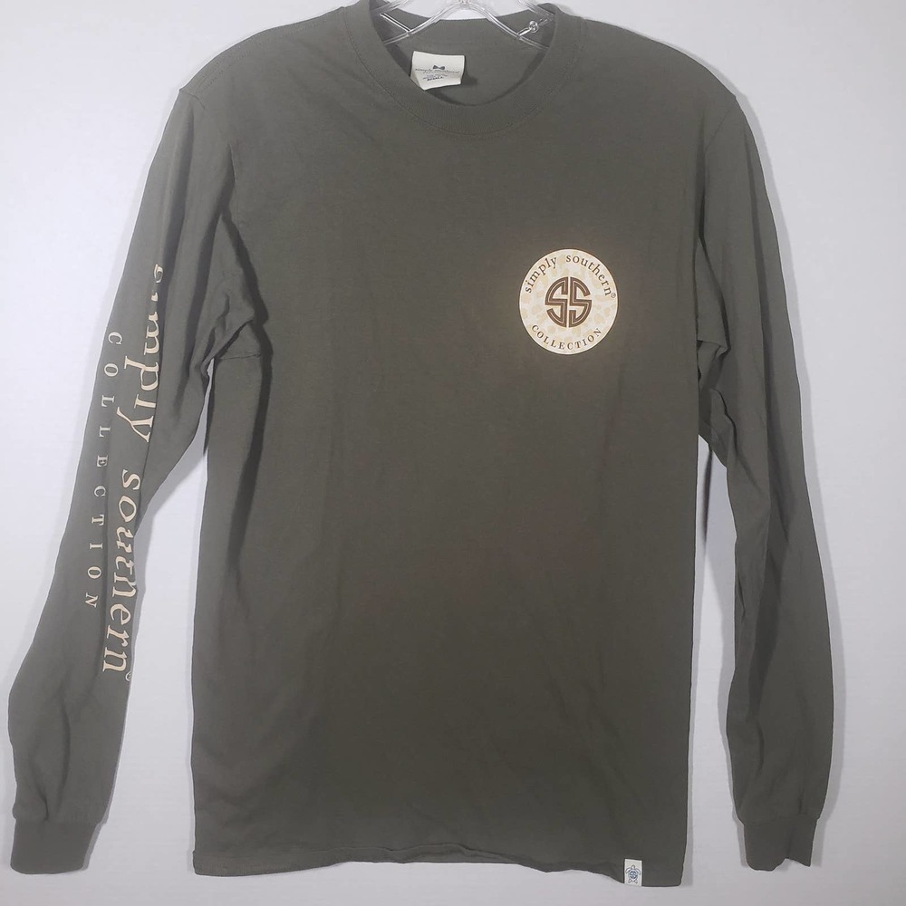 Simply Southern God is Within Her Long Sleeve T-Shirt Sz S Olive Bible - Picture 2 of 7